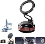 Vacuum Magnetic Car Phone Holder 360° Adjustable Foldable Portable Magnetic Phone Holder for Car for Car/Gym/Mirror/Smooth Surface Suction Cup Phone Mount Compatible for All Smartphones (Volcanic Red)