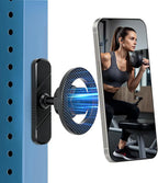 Magnetic Gym Phone Mount for MagSafe – Dual Magnet Stand for iPhone 12-17 / Android, Alloy Base & Ball Joint, Attach to Metal Surfaces for Gym/Golf Cart/Car, Portable Gym Accessories for Men & Women
