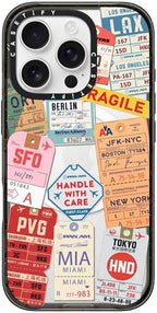 CASETiFY Impact Case for iPhone 16 Pro [Slim / 8.2 ft. 4X Military Grade Drop Protection/Compatible with Magsafe] - Airtags - Clear Black