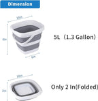 Collapsible Bucket, 5L 1.3Gallon Small Cleaning Mop Buckets for Household Outdoor Car Washing Tub Plastic Foldable Portable Camping Beach Sand Water Pot Pail Space Saving Square