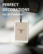 Boho Beige Western Car Air Freshener 4 Pcs, Preppy Cowgirl Cow Skull Cactus Ace Card Hanging Air Freshener for Cars Closet Drawer Books, Cute Western Car Accessories Mirror Decor for Women
