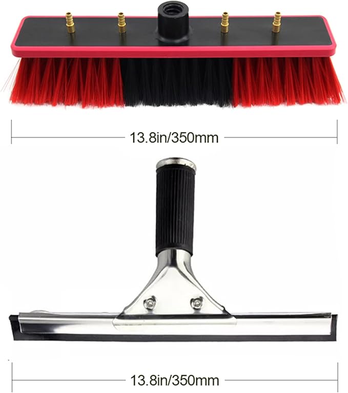 Telescopic Rod Cleaning Brush Water Fed Pole Kit Window Cleaning Pole 3-11m Water Fed Telescopic Brush Angle Adjustable Band Scraper for Photovoltaic Panel Cleaning Trucks,5.4M/18FT (9M/30FT)
