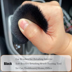 Double Head Brush for Car Clean,Car Brushes for Detailing Interior,Car Detailing Brushes Exterior,Soft Car Detailing Brush(Black,3Pack)