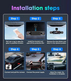 Dash Camera for Car Dash Cam Front Rear Left Right 4-Channel Dashcam 2K Full HD, 360° All-Round Protection, Car Security Video Recording, Night Vision, G-Sensor, Loop Recording