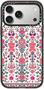 CASETiFY Impact iPhone 17 Pro Max Case [Slim/Compatible with Magsafe / 8.2 ft. 4X Military Grade Drop Protection] - Persian Floral - Rose - Clear Black