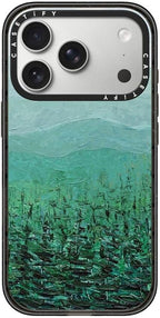 CASETiFY Impact iPhone 17 Pro Case [Slim/Compatible with Magsafe / 8.2 ft. 4X Military Grade Drop Protection] - Pine Forest - Clear Black