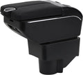 AULPHIKE Compatible with Ford Fiesta Armrest 3 2011-2018 Car Center Console Organizer Armrests Double Door Storage with USB Ports（Black Style）