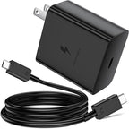 60W USB C Charger with 5A Cable for Super Fast Charging Adapter for Samsung S26 Ultra S25 S23 A17 A16 Wall Plug Power Adaptor for iPhone 17 Pro Max 16 15 Pixel 10a 9a USB-C to Type C PD Charge Cord 1M