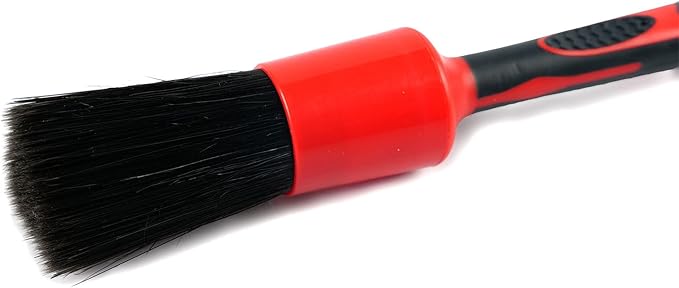 Maxshine Universal Red & Black Combo Detailing Brush – Versatile Brush for Interior & Exterior Cleaning – Ideal for Wheels, Vents, Badges & More