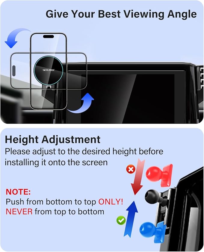 Phone Mount for Chevrolet Chevy Tahoe/Suburban/GMC Yukon 2021-2024 Accessories 10.2-inch Screen, Car Magnetic Phone Holder Compatible with MagSafe, Magnets Fast Wireless Charger Cell Phone Base