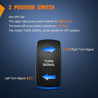Nilight Turn Signal Switch with Flasher Relay Kit 4PIN ON Off ON Rocker Switch w/Blue LED Laser Etched SPDT Toggle Switches 12V 20A 24V 10A Jumper Wires for ATV UTV Tractor Motorcycle