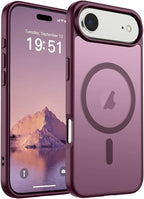 SUPFINE Magnetic for iPhone Air Case (Compatible with MagSafe)(Military Grade Drop Protection) Slim Translucent Matte Shockproof with Anti-Fingerprint Phone Cover for 17 Air,Wine Red