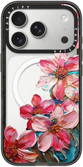CASETiFY Impact iPhone 17 Pro Case [Slim/Compatible with Magsafe / 8.2 ft. 4X Military Grade Drop Protection] - Lisbon Love Summer Flowers Clear - Clear Black