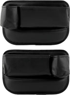 2Packs Car Seat Filler Organizer, Leather Car Seat Oganizer with Cup Holder,Storage Accessories for Phone,Sunglasses,Keys, Universal fit for Most Cars Trucks & SUV(Left+Right Side)