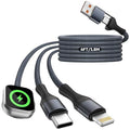 Travel Essentials 3in2 Multi Charging Cable for iPhone Watch Charger,USB A/C to Type C/IP/iWatch Charger, Charging Cords for Multiple Devices Compatible with iWatch Series&iPhone 17-12 6FT