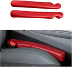2PCS Car Seat Gap Filler, Microfiber Leather Vehicle Seat Crevice Plug Blocker to Stop Things from Dropping, No-Drop Automotive Gap Guard Stopper, Universal for Vehicles (Red)