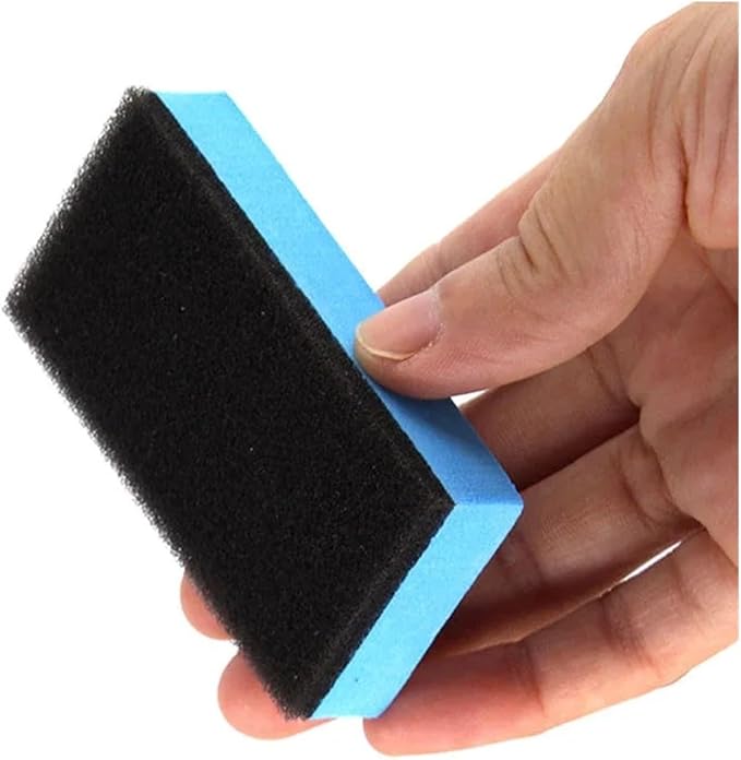 Compatible for 100PCS Car Ceramic Coating Sponge Applicator Glass Nano Wax Coat Sponges Blue Square and Cloth Cleaning Brush