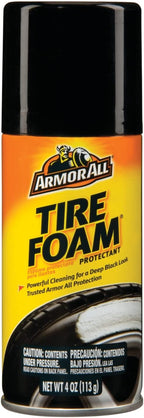 Armor All Car Tire Foam Spray, Tire Cleaner Foam for Restoring Color and Tire Protection, 4 Oz (Packaging May Vary)