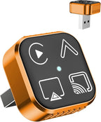 2026 4 in 1 Mini Wireless CarPlay Android Auto Adapter, Support AirPlay MirrorLink, Convert Wired to Wireless, Auto Connect for Daily Commute, Plug and Play Dongle (Orange)
