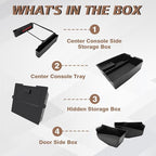 Muslogy Center Console Organizer Compatible with 2024 2025 2026 Toyota Tacoma Accessories Interior Storage Box Insert Tray Phone Pocket(Console Organizer+Hanging Storage Hidden Box+Door Inserts Box)