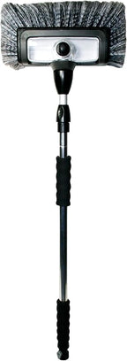 Carrand 93977 Flow-Thru 10" Quad Power Wash Soap Mixing Brush with 55" Aluminum Extension Pole , Black