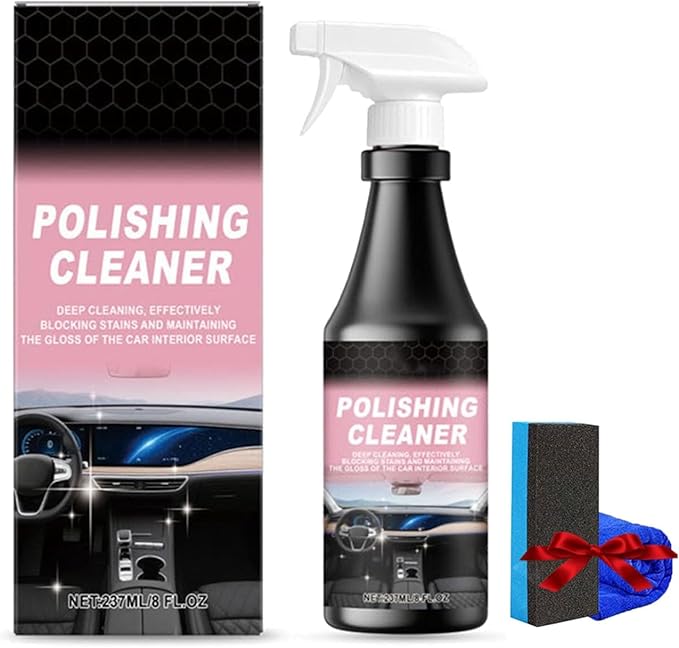 Car Interior Cleaner, Car Interior Care & Cleaner Spray 237ml, 2026 New All Purpose Polishing Cleaner Car Interior Spray, Polishing Cleaner Detailer Spray for Vehicle for Plastic,Rubber,Glass (1Set)