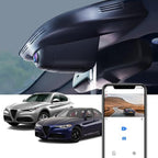 Fitcamx 4K Dash Cam Adapts for Alfa Romeo Giulia & Stelvio 2017-2024, Integrated OEM Look, UHD 2160P Video, Built-in WiFi & APP, Loop Recording, Parking Mode, Gravity Sensor, Easy to Set, 64GB Card