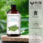Majestic Pure Essential Oil with Glass Dropper - 100% Pure and Natural - Essential Oils for Diffuser, Aromatherapy, Soap and Candle Making, Thyme Essential Oil, Thyme Oil, 4 Fl Oz