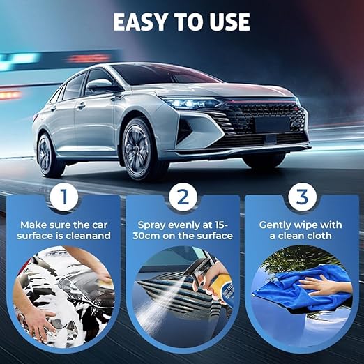 Quick Effect Car Coating Spray 2 Pack, Waterless Wash Polish, Paint Protection and Glass Cleaner