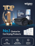 Wigoo Premium Microfiber Car Drying Towel 1300 GSM, 36" x 24" [Ultra-Absorbent, Streak-Free] Dual-Sided Edgeless Cleaning Towels with Twisted Loop, for Auto Detailing, Cars, SUV, Truck (2 Sizes)