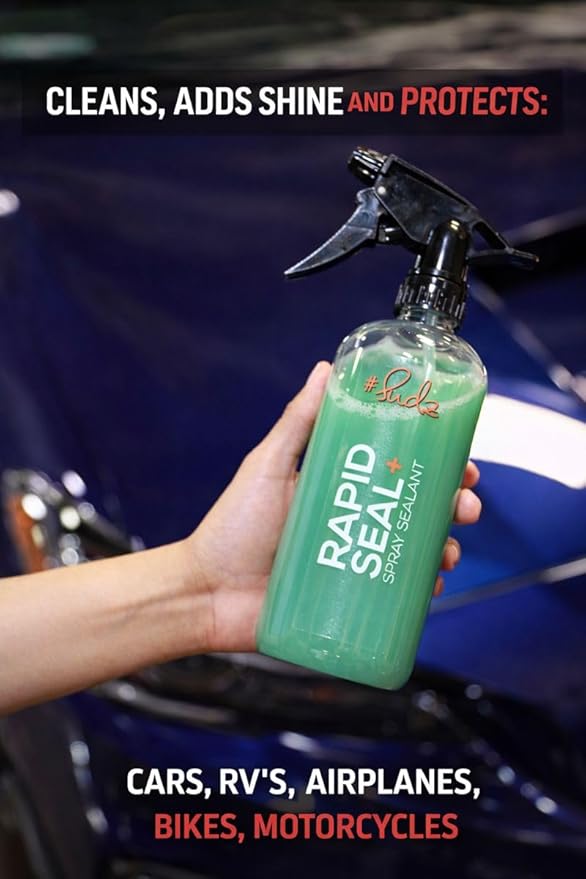 SudzBox Rapid Seal Spray Sealant - Paint Gloss Booster + Dry Aid Protects Paint - Works on Cars, RV's, Motorcycles, + More! 16 oz.