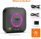 1Mii B06S+ LDAC Bluetooth 5.3 Receiver for Home Stereo Hi-Res Music Streaming, Hi-Fi Wireless Audio Adapter with aptX HD/LL, Long Range, Volume Control, RCA/3.5mm AUX Outputs