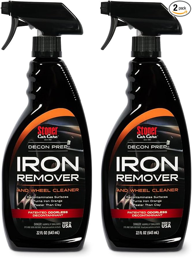Stoner Car Care 92104-2PK Iron Remover & Wheel Cleaner – Odorless Iron Fallout & Brake Dust Remover for Paint, Wheels & Glass – pH Balanced Rust Decontaminant – Color Indicator – 22 fl oz (Pack of 2)