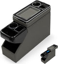 Center Console Between Seat Organizer for Minivans, SUVs, with Key Holder & Cup Holders,Phone Storage for Minivan &SUVs, Middle Van Floor Console Organizer Storage Box- Gray