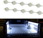 iJDMTOY 10-Piece Universal Fit 90-LED Waterproof Xenon White Truck Bed Cargo Area LED Lighting Kit