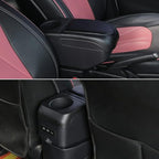 AULPHIKE Compatible with Nissan Versa Armrest 2020-2024 Center Console Organizer Armrests Double Layer Storage Space with USB Ports