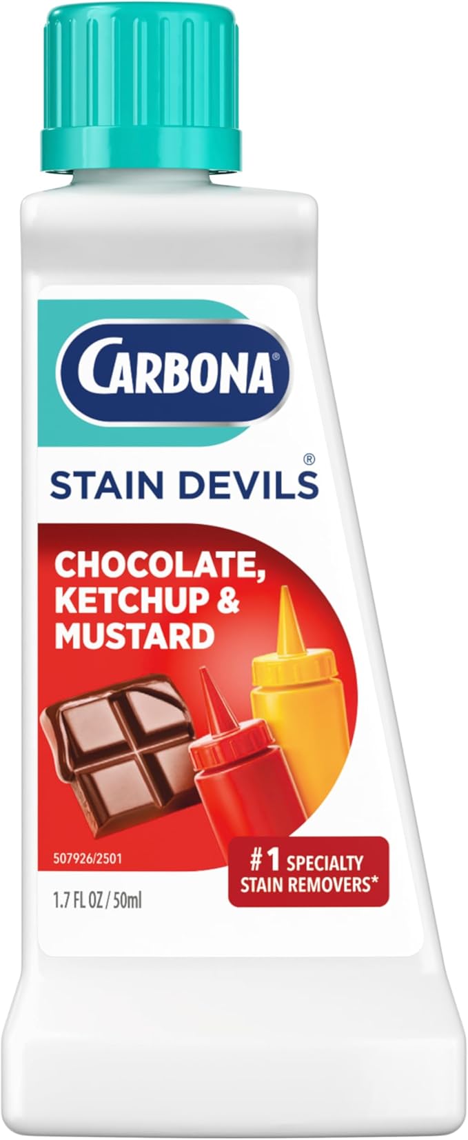 Carbona Stain Devils® #2 - Ketchup, Mustard & Chocolate | Professional Strength Laundry Stain Remover | Multi-Fabric Cleaner | Safe On Skin & Washable Fabrics | 1.7 Fl Oz, 1 Pack