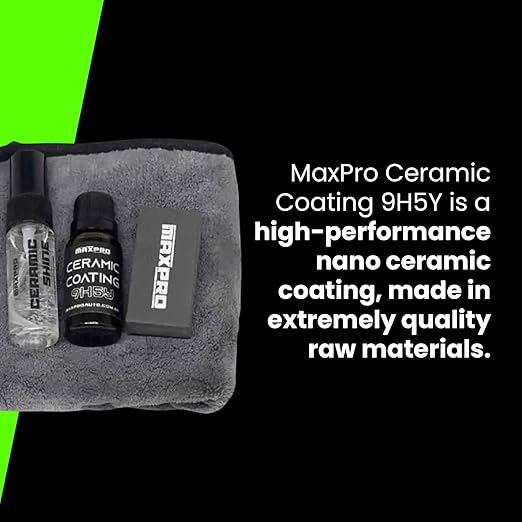 MaxPro Ceramic Coating 9H5Y Kit: Experience the pinnacle of nano ceramic protection, boasting 5 years of unparalleled shine and durability, all with effortless application!