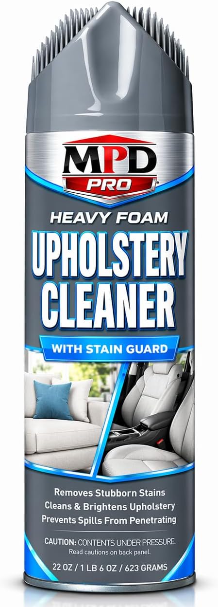 MPD PRO Heavy Foam Upholstery Cleaner with Stain Guard – 22 oz | Deep Cleaning Foam for Upholstery, Fabric & Carpets | Prevents Spills from Penetrating Fibers - Pack of 1