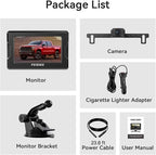 FEISIKE Backup Camera, 1080P IR Night Vision with Monitor, Easy Setup Plug-Play Rear View Camera, 150 Degrees Wide Angle, IP68 Waterproof, 4.3" Display for Car Truck SUV