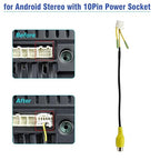 10Pin RCA Wiring Harness Connector for Android Car Stereo Radio Backup Camera RCA Video Input Adapter Replacement Cable, USJY37