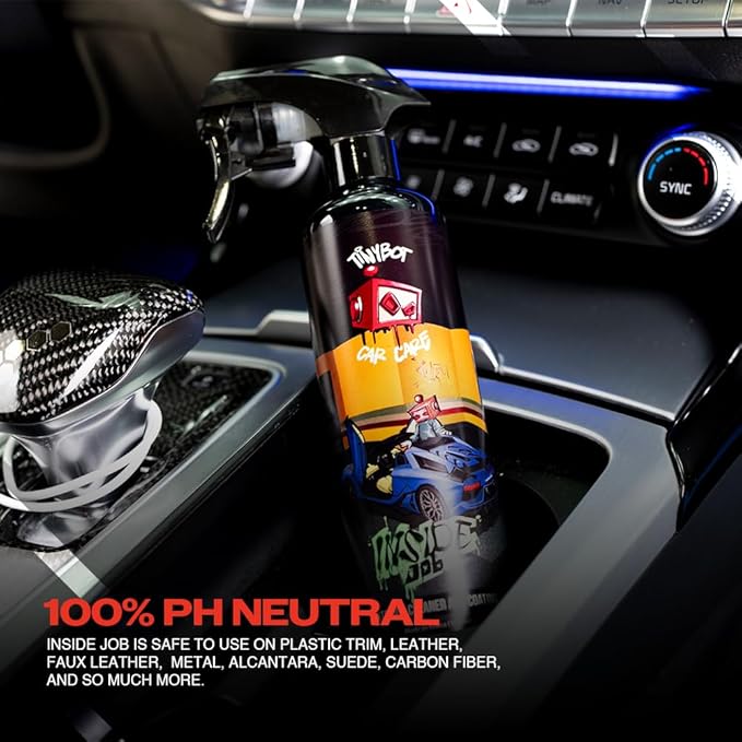 Tinybot Inside Job Interior Cleaner & Detail Spray -Safe On All Surfaces -Plastic, Leather, Vinyl, Metal, Carbon Fiber, LCD Screen, Suede -Anti Static -UV Protection -100% pH Neutral -10.1 oz