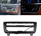 Car Inner Air Condition A/C Panel LED Lighting Ambient Light Trim Accessories For BMW 3 4 Series 3GT F30 F36 M3 M4 Center Control Two-color Atmosphere Lamp Panel Replacement Cover (Carbon fiber color)