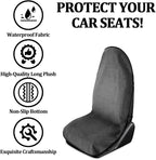 Car Towel Seat Cover, Performance Microfiber Washable Non Slip Vehicle Front Seat Covers, Sweatproof Automotive Interior Chair Protectors, Universal for SUV Automobile Truck (Grey)