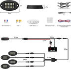 4 Pods Pure White LED Rock Lights, IP68 Waterproof Aluminum 6500K Bright White Underglow Light with Extension cord Harness,12V Metal Fender Lights for ATV UTV SXS RZR Car Golf Cart Trucks Off Road Etc