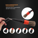 Car Drill Brush, Drill Brush Attachment SPTA 5Pcs Detachable Car Care Detailing Brush Set Soft No Scratch Boar Hair Detail Brush Car Care Detail Brush for Air Vent Automotive Interior Exterior -DF075