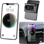 Car Magnetic Phone Mount for Hyundai Tucson 2022 2023 2024 and Hyundai Santa Cruz 2022-2024 Auto Accessories Best Cellphone Holder Fast 15W Wireless Charger Cell Phones Charging Screen Stand