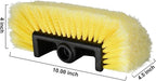 CARCAREZ 10" Car Wash Brush Head with Soft Bristle for Auto RV Truck Boat Camper Exterior Washing Cleaning, Yellow (2, 10" Small)
