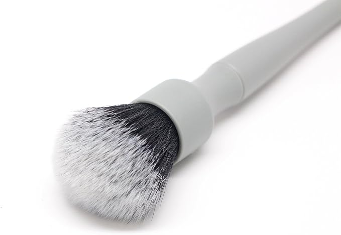 Detail Factory - Synthetic Detailing Brush - Ultra-Soft Bristles, Comfortable Grip and Scratch-Free Cleaning for Exterior, Interior, Emblems, Badges, and Instrument/Guage Panels. (Grey, Long)