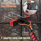 Telescopic Window Cleaning Brush Kit - 3.6-10.8M Extendable Pole with Water Fed System Squeegee Roof & Solar Panel Cleaner for Outdoor Glass & Windows